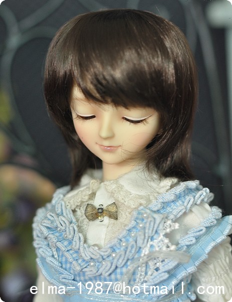 short wig for 1/3 doll-dark brown - Click Image to Close